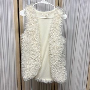 XSmall cream Faux fur vest for Women or teens
